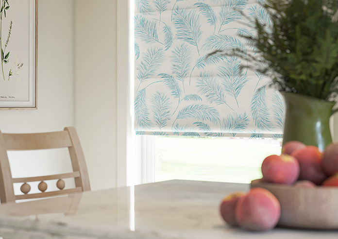 Pampas Grass, Blue Topaz - Roman Blind - Image 5